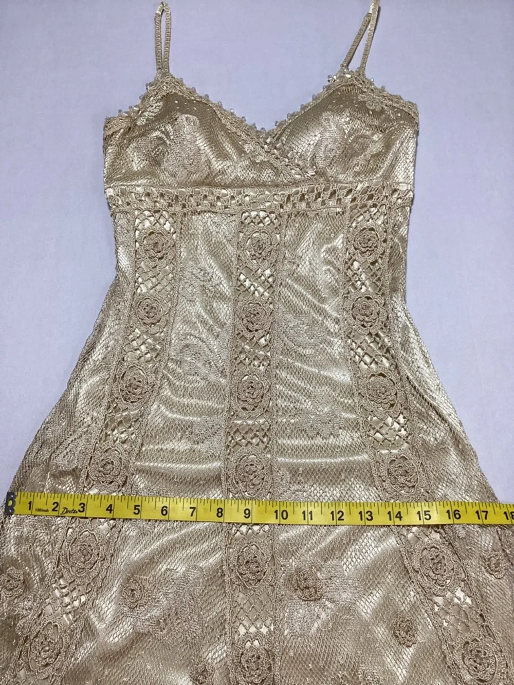 Sue Wong  Crochet Asymmetrical Slip Midi Dress - Picture 16 of 16